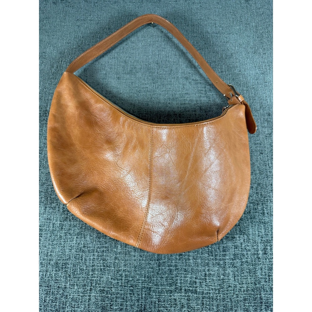 Latico Leathers Cognac Tan Soft Leather Hobo Crescent Shoulder Bag Women